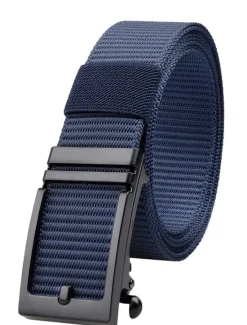 New OUKU Men's Belt Tactical Belt Black Blue Nylon Fashion Golf Web Belt for Jeans with Automatic Buckle Adjustable Tactical Athleisure Pure Color Outdoor Sports Outdoor Hiking