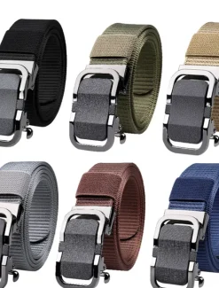 New OUKU Men's Belt Tactical Belt Black Army Green Nylon Fashion Outdoor Athleisure Pure Color Outdoor Sports Outdoor Hiking