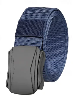 Online OUKU Men's Belt Tactical Belt Nylon Web Work Belt Black Blue Straw Military Army Plain Daily Wear Going out Weekend