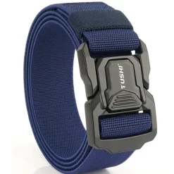 Best OUKU Men's Belt Tactical Belt Nylon Web Work Belt Black Royal Blue Nylon Military Army Plain Daily Wear Going out Weekend