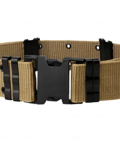 Hot OUKU Men's Belt Tactical Belt Nylon Web Work Belt Black Brown Straw Military Army Plain Daily Wear Going out Weekend