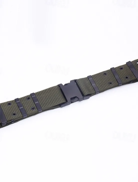 Hot OUKU Men's Belt Tactical Belt Nylon Web Work Belt Black Brown Straw Military Army Plain Daily Wear Going out Weekend