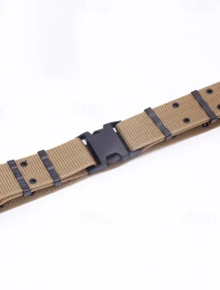 Hot OUKU Men's Belt Tactical Belt Nylon Web Work Belt Black Brown Straw Military Army Plain Daily Wear Going out Weekend