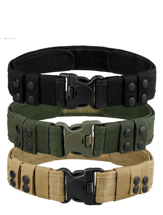 New OUKU Men's Belt Tactical Belt Snap Buckle Black Khaki Knit Fashion Athleisure Tactical Pure Color Outdoor Sports Outdoor Hiking