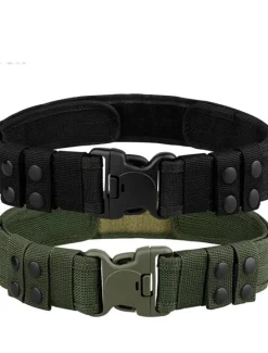 New OUKU Men's Belt Tactical Belt Snap Buckle Black Khaki Knit Fashion Athleisure Tactical Pure Color Outdoor Sports Outdoor Hiking
