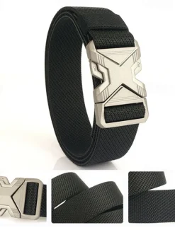 New OUKU Men's Belt Tactical Belt Waist Belt Black Kakhi Alloy Durable Adjustable Plain Outdoor Daily