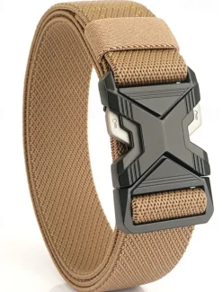 New OUKU Men's Belt Tactical Belt Waist Belt Black Kakhi Alloy Durable Adjustable Plain Outdoor Daily