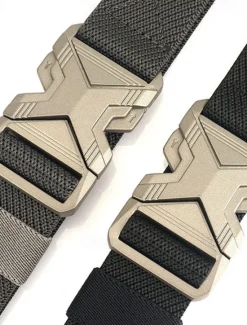 New OUKU Men's Belt Tactical Belt Waist Belt Black Kakhi Alloy Durable Adjustable Plain Outdoor Daily