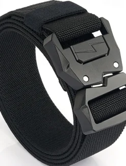 Clearance OUKU Men's Belt Tactical Belt Waist Belt Black Kakhi Polyester Alloy Durable Adjustable Plain Outdoor Daily