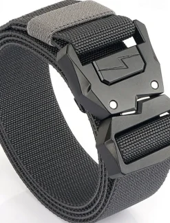 Clearance OUKU Men's Belt Tactical Belt Waist Belt Black Kakhi Polyester Alloy Durable Adjustable Plain Outdoor Daily