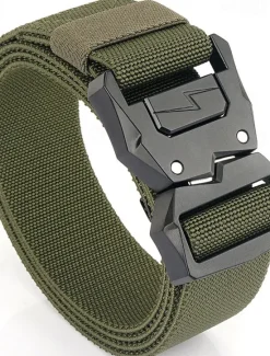 Clearance OUKU Men's Belt Tactical Belt Waist Belt Black Kakhi Polyester Alloy Durable Adjustable Plain Outdoor Daily