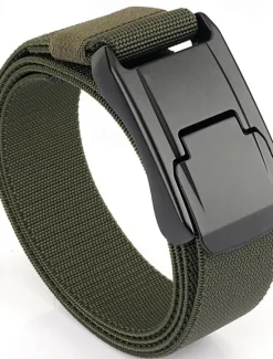 Online OUKU Men's Belt Tactical Belt Waist Belt Black Kakhi Polyester Alloy Durable Adjustable Plain Outdoor Daily