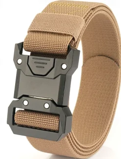 New OUKU Men's Belt Tactical Belt Waist Belt Black Kakhi Alloy Durable Adjustable Plain Outdoor Daily