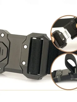 New OUKU Men's Belt Tactical Belt Waist Belt Black Kakhi Alloy Durable Adjustable Plain Outdoor Daily