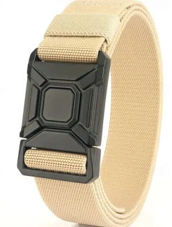 Online OUKU Men's Belt Tactical Belt Waist Belt Black Kakhi Alloy Durable Adjustable Plain Outdoor Daily