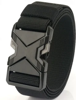 Hot OUKU Men's Belt Tactical Belt Waist Belt Black Red Polyester Alloy Durable Adjustable Plain Outdoor Daily