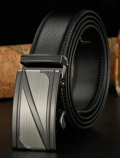 Hot OUKU Men's Belt Waist Belt Black 1# Black 2# Alloy Durable Adjustable Plain Outdoor Daily