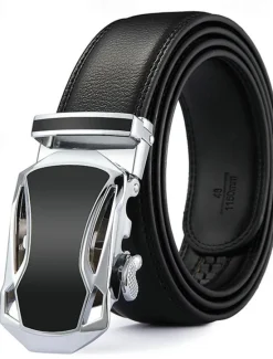 Hot OUKU Men's Belt Waist Belt Black 1# Black 2# Alloy Durable Adjustable Plain Outdoor Daily