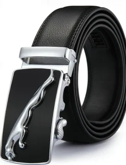 Hot OUKU Men's Belt Waist Belt Black 1# Black 2# Alloy Durable Adjustable Plain Outdoor Daily