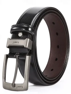 Outlet OUKU Men's Belt Waist Belt PU Alloy Durable Adjustable Plain Outdoor Daily Black