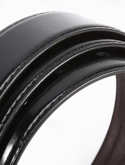 Outlet OUKU Men's Belt Waist Belt PU Alloy Durable Adjustable Plain Outdoor Daily Black