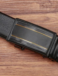 Online OUKU Men's Belt Waist Belt Black 1# Black 2# PU Alloy Durable Adjustable Plain Outdoor Daily