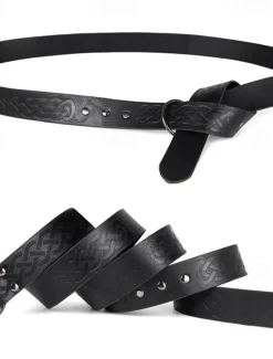 Clearance OUKU Men's Belt Waist Belt Black Brown PU Alloy Retro Durable Adjustable Plain Daily Stage