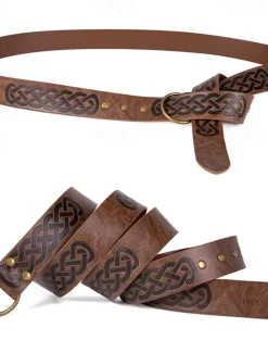 Clearance OUKU Men's Belt Waist Belt Black Brown PU Alloy Retro Durable Adjustable Plain Daily Stage