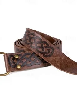 Clearance OUKU Men's Belt Waist Belt Black Brown PU Alloy Retro Durable Adjustable Plain Daily Stage