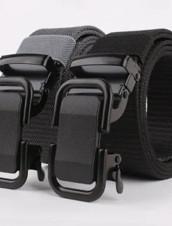 OUKU Men's Belt Waist Belt Black Navy Blue Nylon Alloy Durable Adjustable Plain Outdoor Daily