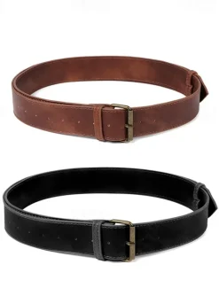 Best OUKU Men's Belt Waist Belt Black Brown PU Retro Adjustable Plain Outdoor Daily