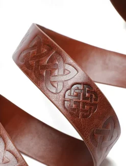 Best OUKU Men's Belt Waist Belt Black Brown PU Retro Adjustable Plain Outdoor Daily