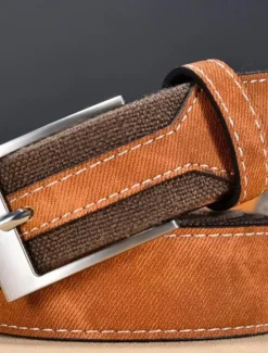 Online OUKU Men's Belt Waist Belt Blue Brown Canvas Alloy Vintage Durable Adjustable Plain Outdoor Daily
