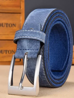 Online OUKU Men's Belt Waist Belt Blue Brown Canvas Alloy Vintage Durable Adjustable Plain Outdoor Daily
