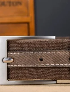 Online OUKU Men's Belt Waist Belt Blue Brown Canvas Alloy Vintage Durable Adjustable Plain Outdoor Daily