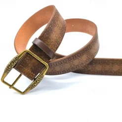 Clearance OUKU Men's Belt Waist Belt Alloy Durable Adjustable Floral Outdoor Daily Brown