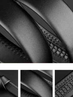 Outlet OUKU Men's Belt Waist Belt Silver Black PU Alloy Durable Adjustable Plain Outdoor Daily
