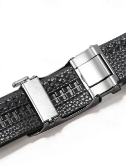 Hot OUKU Men's Belt Waist Belt Silver Black Alloy Durable Adjustable Plain Outdoor Daily