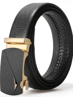 Best OUKU Men's Belt Waist Belt Silver Black Alloy Durable Adjustable Plain Outdoor Daily