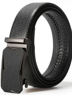 New OUKU Men's Belt Waist Belt Silver Black Alloy Durable Adjustable Plain Outdoor Daily