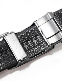 New OUKU Men's Belt Waist Belt Silver Black Alloy Durable Adjustable Plain Outdoor Daily