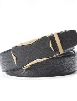 New OUKU Men's Belt Waist Belt Silver Black Alloy Durable Adjustable Plain Outdoor Daily