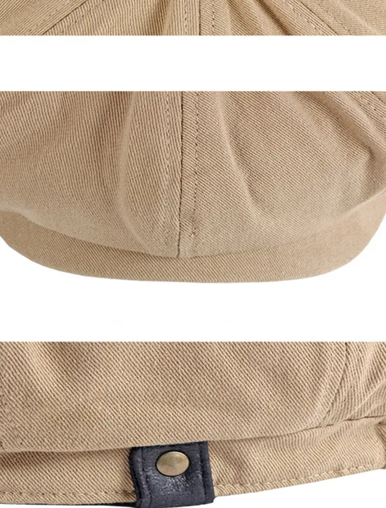 Sale OUKU Men's Beret Hat Newsboy Cap Black Brown Cotton Adjustable Buckle Simple 1920s Fashion Holiday Street Dailywear Weekend Pure Color Portable Comfort Fashion