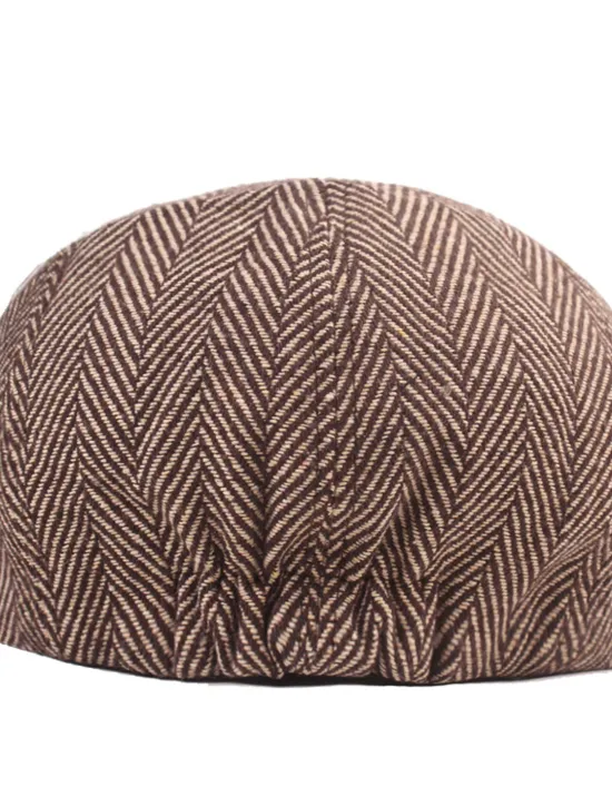 Online OUKU Men's Beret Hat Newsboy Hat Tweed Cap khaki Light Grey Cotton Streetwear Stylish 1920s Fashion Outdoor Daily Going out Graphic Prints Warm