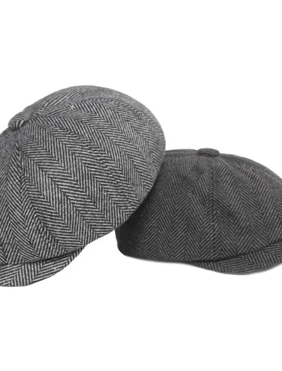 Online OUKU Men's Beret Hat Newsboy Hat Tweed Cap khaki Light Grey Cotton Streetwear Stylish 1920s Fashion Outdoor Daily Going out Graphic Prints Warm