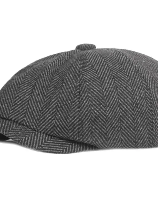 Online OUKU Men's Beret Hat Newsboy Hat Tweed Cap khaki Light Grey Cotton Streetwear Stylish 1920s Fashion Outdoor Daily Going out Graphic Prints Warm