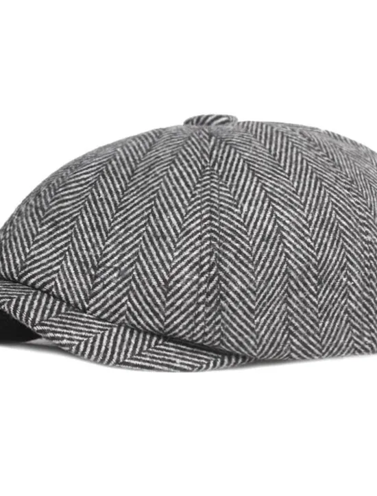 Online OUKU Men's Beret Hat Newsboy Hat Tweed Cap khaki Light Grey Cotton Streetwear Stylish 1920s Fashion Outdoor Daily Going out Graphic Prints Warm
