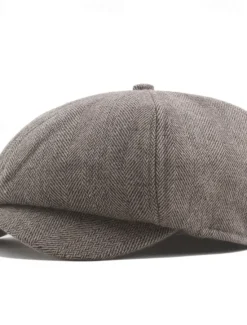 Best OUKU Men's Beret Hat Newsboy Hat Black khaki Cotton Streetwear Stylish 1920s Fashion Outdoor Daily Going out Graphic Prints Warm