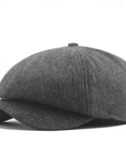 Best OUKU Men's Beret Hat Newsboy Hat Black khaki Cotton Streetwear Stylish 1920s Fashion Outdoor Daily Going out Graphic Prints Warm