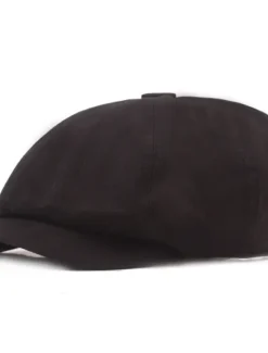 Clearance OUKU Men's Beret Hat Newsboy Hat Black Yellow Cotton Streetwear Stylish Casual Outdoor Daily Going out Plain Sunscreen